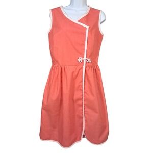 Vintage 50s Tall‎ Shop Dress Coral Hourglass Union Made Rockability Retro Medium
